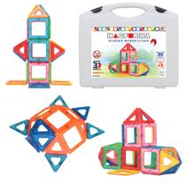 Brinquedo Educativo Magnético Magforma Maleta Vazado 30 Peça Brinquedo Educativo Magnético Magforma Maleta Vazado 30 Peça