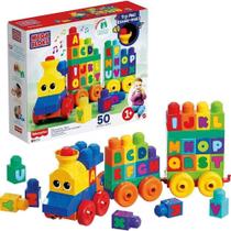Brinquedo Educativo Mega Bloks Trem Musical ABC 50 Peças Mattel Brinquedo Educativo Mega Bloks Trem Musical ABC 50 Peças Mattel