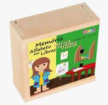 Brinquedo Educativo Memoria Alfabeto Em Libras Em MDF - Carlu - CARLU BRINQUEDOS