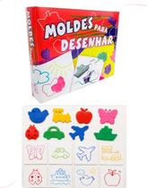 Brinquedo Educativo Moldes p/ Desenhar Infantil Papéis para Colorir