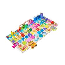 Brinquedo Educativo Montessori De Madeira Caminhão De Bombeiros Com Tabuleiro De Atividades E Jogo