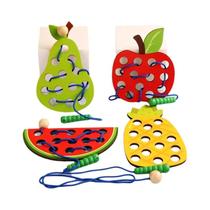Brinquedo Educativo Montessori Para Crianças, Lagartas Que Comem Frutas, Brinquedo De Habilidades