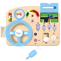 Brinquedo educativo Montessori Wooden Steering Wheel Busy Board Brinquedo educativo Montessori Wooden Steering Wheel Busy Board