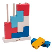 Brinquedo Educativo Montissori Pirâmide Bloco Forma Geométrica Cognitivo Infantil