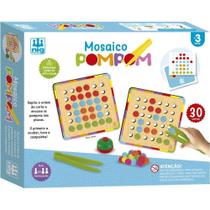 Brinquedo Educativo Mosaico Pompom com Pinça e Cartas Montessori Brinquedo Educativo Mosaico Pompom com Pinça e Cartas Montessori