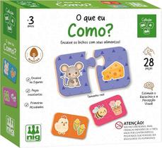 Brinquedo Educativo, O Que Eu Como, Nig, 28 Peças em Madeira