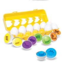Brinquedo Educativo Ovos de Encaixar Geométricos com Caixa