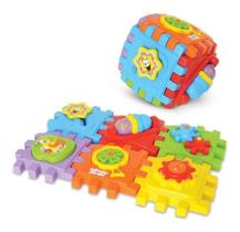 Brinquedo Educativo para Bebê Cubo Com Som 6 Faces Smart Cube Didático + 6 Meses Caixa - Maral