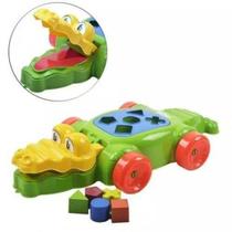 Brinquedo educativo para bebès -crocodilo com blocos interativos