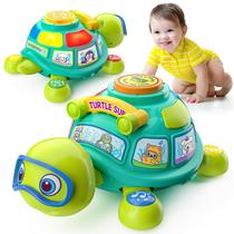 Brinquedo educativo para bebês Musical Crawling Turtle de 6 a 12 meses