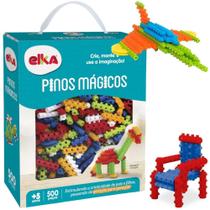 Brinquedo Educativo para Montar Pinos Magicos 500 Peças Elka