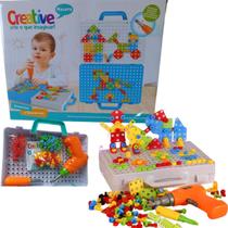 Brinquedo Educativo Parafusadeira Elétrica Bloco Construção