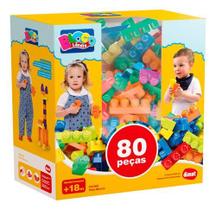 Brinquedo Educativo Pedagógico Didático Blocos de Montar Infantil Mais Blocos Dismat 80 peças Brinquedo Educativo Pedagógico Didático Blocos de Montar Infantil Mais Blocos Dismat 80 peças