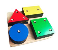 Brinquedo Educativo Pedagógico Montessori Prancha Geométrica Geometrico Brinquedo infantil criança