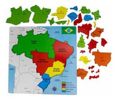 Brinquedo Educativo Pedagógico Quebra Cabeça Mapa Do Brasil