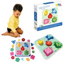 Brinquedo Educativo Pedagógico Torre Encaixe Cores e Formas Presente Criança Autismo