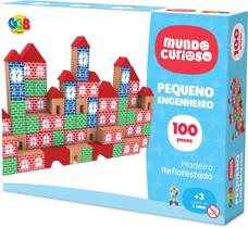 Brinquedo Educativo Pequeno Engenheiro 100 Pçs Em Madeira