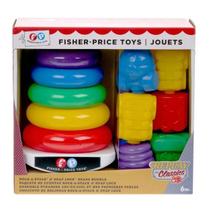 Brinquedo Educativo Pilha De Argolas Aniversário 80 Anos FisherPrice Mattel JGR50