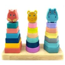 Brinquedo Educativo Pirâmides Encaixar Bichinhos 22 Peças Brinquedo Educativo Pirâmides Encaixar Bichinhos 22 Peças