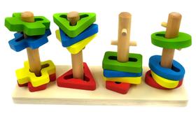 Brinquedo Educativo Pirâmides Formas Geométricas 17 Peças Brinquedo Educativo Pirâmides Formas Geométricas 17 Peças