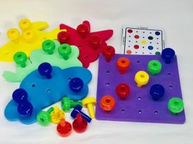 Brinquedo Educativo Placa de Pregos Coloridos - Materiais para Brincar