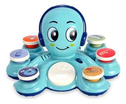 Brinquedo Educativo Polvo Musical Com 06 Botões Luz 20 Sons
