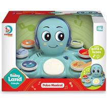 Brinquedo Educativo Polvo Musical com 6 Botões LUZ + 20 SONS Azul Cardoso Brinquedo Educativo Polvo Musical com 6 Botões LUZ + 20 SONS Azul Cardoso