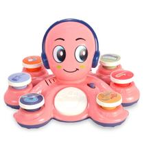 Brinquedo Educativo Polvo Musical Rosa com 6 Botões Luz + 20 Sons Brinquedo Educativo Polvo Musical Rosa com 6 Botões Luz + 20 Sons