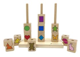 Brinquedo educativo Puzzle Stacking Rings Montessori para crianças a partir de 2 anos