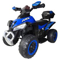 Brinquedo educativo quadriciclo elétrico azul desenvolvimento motor