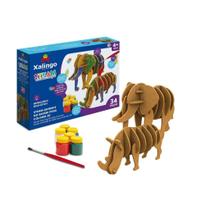 Brinquedo Educativo Quebra Cabeça 3D Animais Do Safari Para Pintar Brinquedo Educativo Quebra Cabeça 3D Animais Do Safari Para Pintar