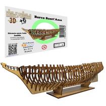 Brinquedo Educativo Quebra Cabeça 3D Barco Navio Mdf Brinquedo Educativo Quebra Cabeça 3D Barco Navio Mdf