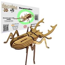 Brinquedo Educativo Quebra Cabeça 3D Besouro Escaravelho Mdf