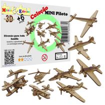Brinquedo Educativo Quebra Cabeça 3D Coleção MINI Piloto Mdf