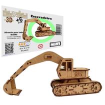 Brinquedo Educativo Quebra Cabeça 3D Escavadeira Mdf