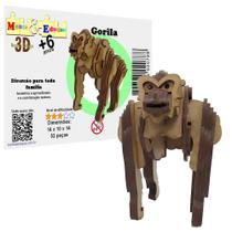 Brinquedo Educativo Quebra Cabeça 3D Gorila Mdf
