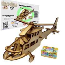 Brinquedo Educativo Quebra Cabeça 3D Helicoptero Eurocopter Colorir Brinquedo Educativo Quebra Cabeça 3D Helicoptero Eurocopter Colorir