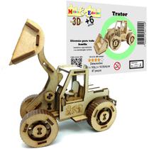 Brinquedo Educativo Quebra Cabeça 3D Trator Mdf
