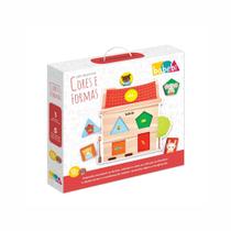 Brinquedo Educativo Quebra Cabeça de Encaixe Cores e Formas Babebi