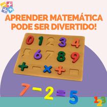 Brinquedo Educativo Quebra Cabeça Encaixe Numérico Números Matemática 15pçs Pedagógico Didático TDAH Autismo Autista - Webstok