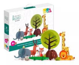 Brinquedo Educativo Quebra-cabeça Infantil Animais Savana 6008 Brinquedo Educativo Quebra-cabeça Infantil Animais Savana 6008