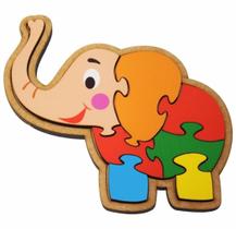 Brinquedo Educativo Quebra-cabeça Infantil Elefante Madeira Pedagógico Menino Menina 3 Anos