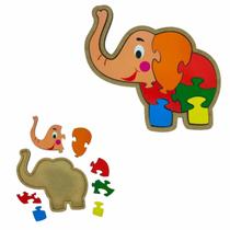 Brinquedo Educativo Quebra cabeça Infantil Elefante mdf
