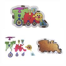 Brinquedo Educativo Quebra cabeça Infantil trem locomotiva Brinquedo Educativo Quebra cabeça Infantil trem locomotiva