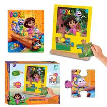 Brinquedo Educativo Quebra-Cabeça Magnético Dora Com Placa Metálica E Peças Magnéticas