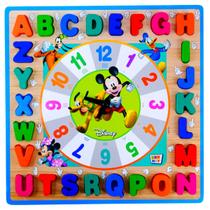 Brinquedo Educativo Relogio Hora Letra Encaixe Mickey Disney