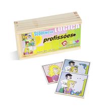 Brinquedo Educativo Sequençia Lógica Profissoes Mdf 16 Peças - CARLU - CARLU BRINQUEDOS