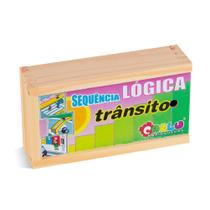 Brinquedo Educativo Sequencia Lógica Trânsito Mdf 16 Peças - CARLU BRINQUEDOS