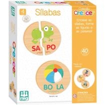 Brinquedo Educativo Silabas em Madeira 40PCS Brinquedo Educativo Silabas em Madeira 40PCS