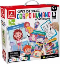 Brinquedo Educativo - Super Ache e Encaixe - Corpo Humano - MDF - Brincadeira de Criança